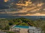 Pool view at sunset